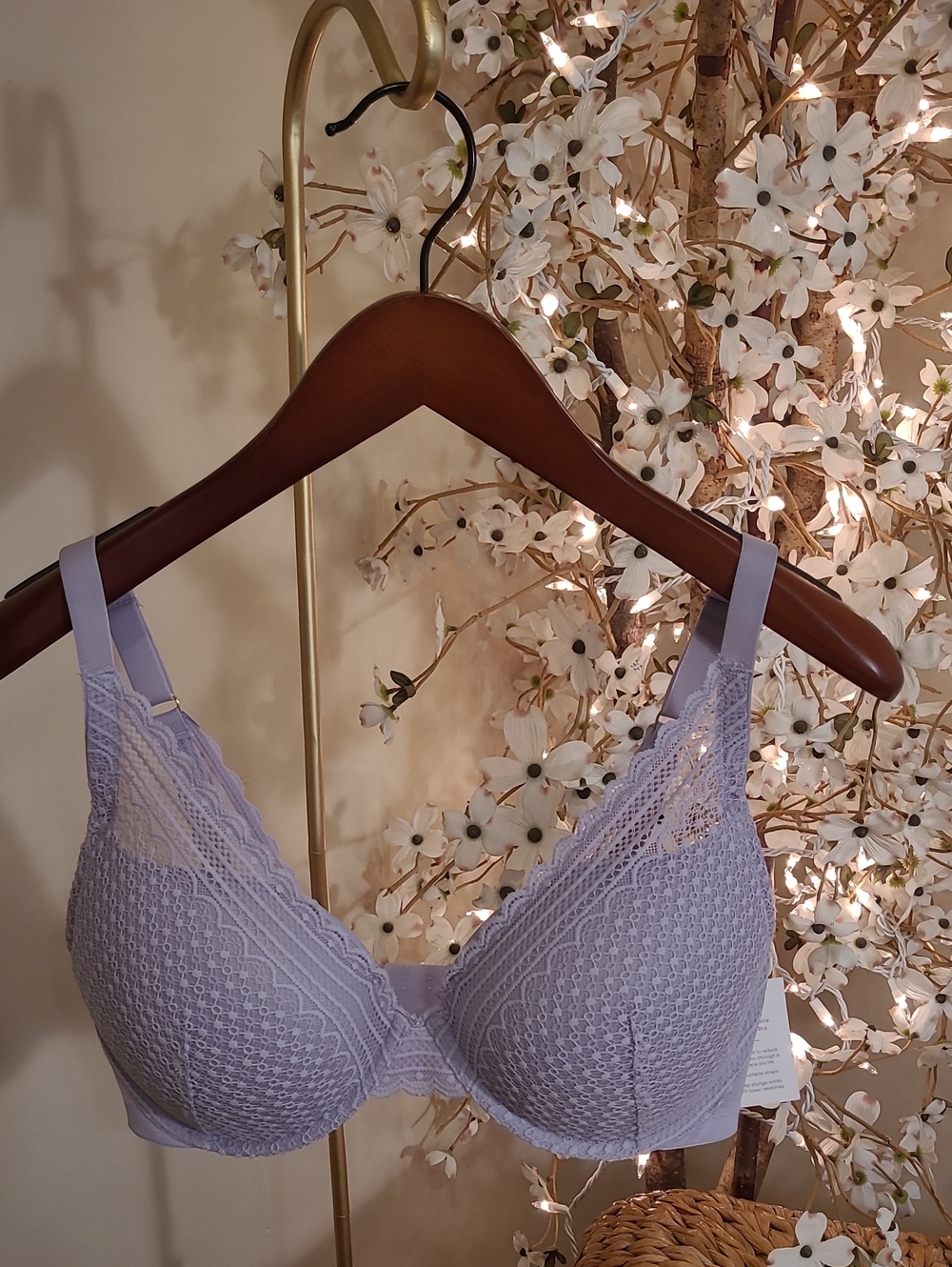 NWT Lavender Lace Padded Pushup Bra